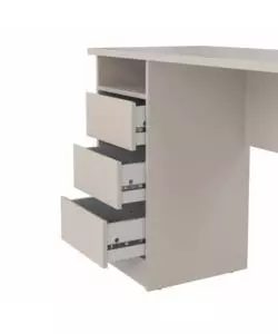 Scrivania con 3 cassetti beige 110x48,5x76 cm