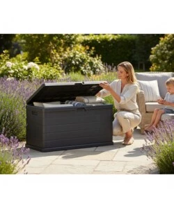 Baule da esterno "Omega" in polipropilene antracite 210 lt 117x38x56 cm