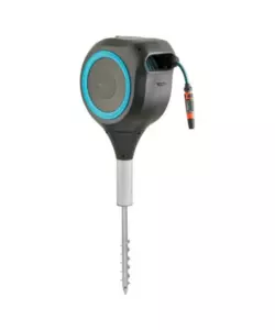 Avvolgitubo da terra automatico Gardena "Rollup M" in plastica, tubo incluso 20 metri
