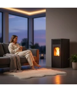 Stufa a pellet ventilata Caris "Filanta" nero 9,0 kW