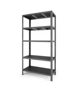 Scaffale 5 ripiani in metallo Grima "Rako" nero portata 500 kg 100x40x188 cm