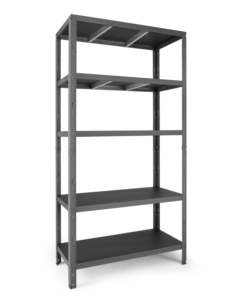 Scaffale 5 ripiani in metallo Grima "Rako" nero portata 500 kg 100x40x188 cm