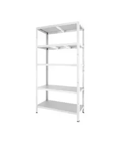 Scaffale 5 ripiani in metallo Grima "Rako" bianco 750 kg 100x40x188 cm