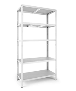 Scaffale 5 ripiani in metallo Grima "Rako" bianco 750 kg 100x40x188 cm
