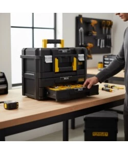 Kit cassetta porta utensili elettrici e cassettiera 2 cassetti Stanley "Pro-Stack Fatmax"