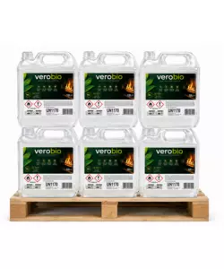 Bancale 6 taniche da 10 L Bioetanolo Verobio per caminetti e biocamini
