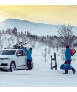 Portasci tetto auto Thule "Snowpack" grigio 5 paia