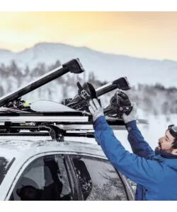 Portasci tetto auto Thule "Snowpack" grigio 5 paia