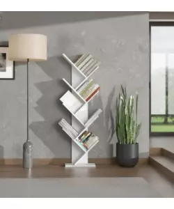 Libreria inclinata "Vertigo" bianco 49x24x148,5 cm