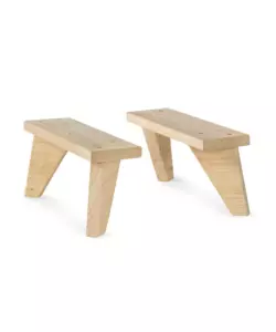 Set 2 piedini in pino massiccio 31x9x13,5 cm