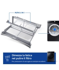 Asciugatrice a pompa di calore Samsung "DV16DG8600BVU3" carico 16 kg classe energetica C