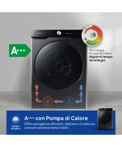 Asciugatrice a pompa di calore Samsung "DV16DG8600BVU3" carico 16 kg classe energetica C