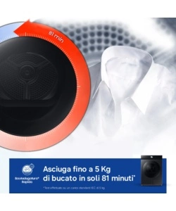Asciugatrice a pompa di calore Samsung "DV90DB7845GBU3" carico 9 kg classe energetica A