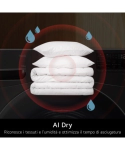 Asciugatrice a pompa di calore LG "RH18U8AVCW" carico 18 kg classe energetica D