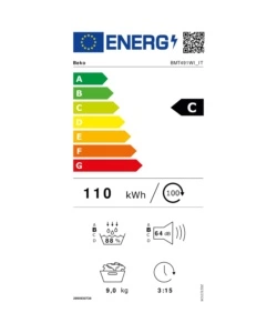 Asciugatrice a pompa di calore Beko "BMT491WI_IT" carico 9 kg classe energetica C