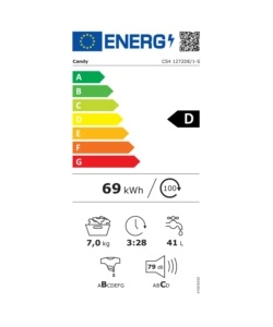 Lavatrice Candy Smart "CS4 1272DE/1-S" carico 7 kg classe energetica D