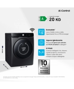 Lavatrice Samsung "WF20DG8650BV" carico 20 kg classe energetica A