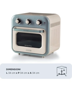 Friggitrice ad aria e forno Ariete "4632 Vintage" celeste 16 lt 1400W