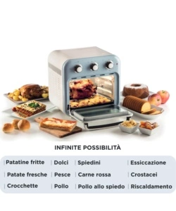 Friggitrice ad aria e forno Ariete "4632 Vintage" celeste 16 lt 1400W