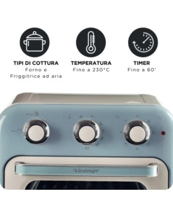 Friggitrice ad aria e forno Ariete "4632 Vintage" celeste 16 lt 1400W
