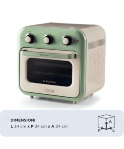 Friggitrice ad aria e forno Ariete "4632 Vintage" verde 16 lt 1400W