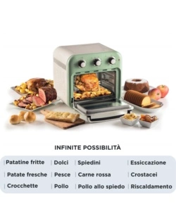 Friggitrice ad aria e forno Ariete "4632 Vintage" verde 16 lt 1400W