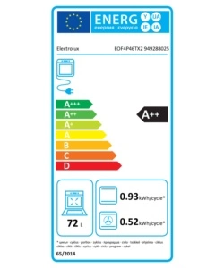 Forno elettrico da incasso Electrolux "EOF4P46TX2" 72 litri  classe energetica A++