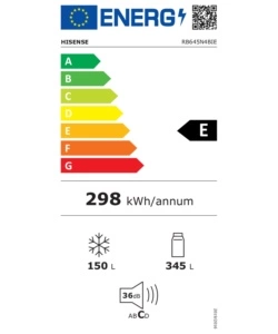 Frigorifero Combinato Hisense "RB64N4BIE" grigio 70x69,4x200 cm classe energetica E
