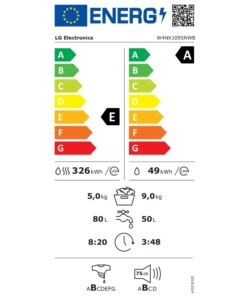 Lavasciuga LG "W4NX1095NWB" carico 9+5 kg con wi-fi classe energetica A/E