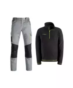 Kit Kapriol abbigliamento pantalone grigio e micropile nero taglia M