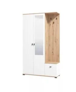 Mobile ingresso "Barcellona" small bianco-quercia 115,5x35x197 cm