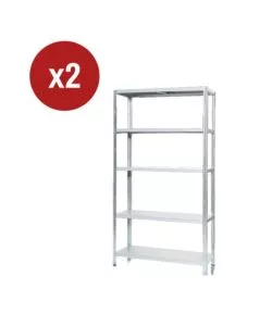 Scaffale in metallo 5 ripiani Easy System 400 kg 100x40x187 cm 2 pezzi