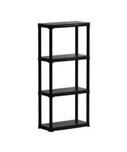 2 pezzi scaffale 4 ripiani in polipropilene Artplast "Tempo" nero portata 10 kg 60x30x142 cm