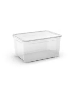 4 pezzi contenitori con coperchio trasparente Keter "Tbox" L in plastica 47 litri 55,6x39,1x28,3 cm