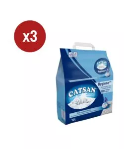 Lettiera igienica per gatti Catsan inodore 10 litri 3 pezzi