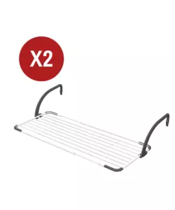 2 pezzi stendibiancheria da balcone estensibile Vileda "Brezza Extend" nero 20 mt