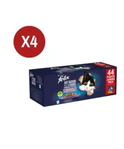 Alimento umido per gatto monodose Purina "Felix Le Ghiottonerie" 4 confezioni da  44x85 gr