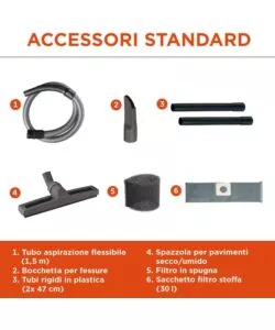 Aspiratore solidi liquidi elettrico Black&Decker "BXVC30XPE" 1600w 30lt 37l/s